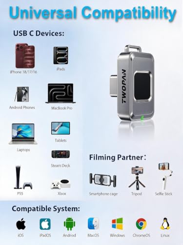 TWOPAN 512GB Fingerprint Nano SSD-Up to 450MB/s, External SSD - Image 5