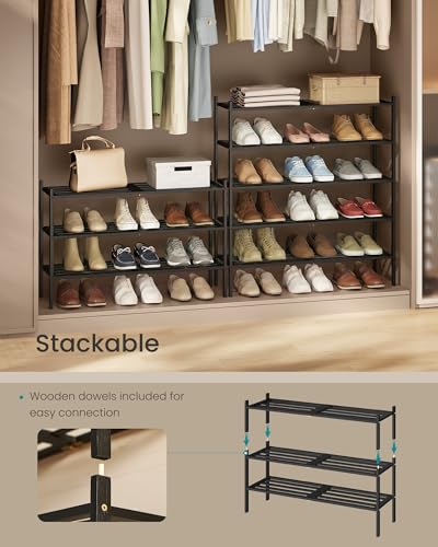 SONGMICS Bamboo Shoe Rack, 3-Tier Stackable Shoe Organizer - Image 6