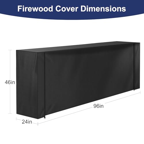 Honest 8ft Firewood Rack Cover, Heavy Duty Waterproof 600d - Image 3