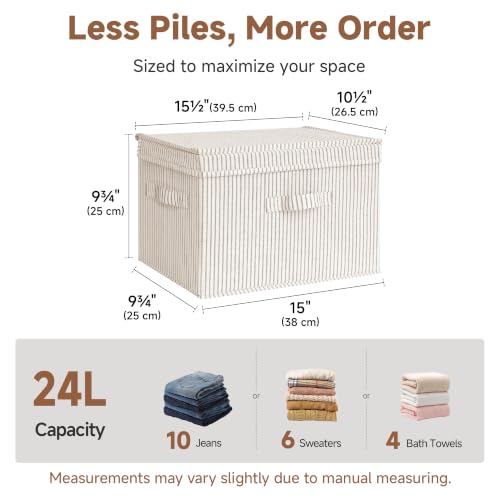 StorageWorks Fabric Storage Bins with Lids, Closet Storage Bins - Image 3