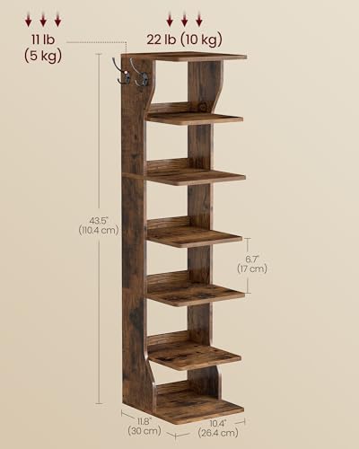 VASAGLE 7-Tier Vertical Shoe Rack, Narrow Shoe Storage - Image 4