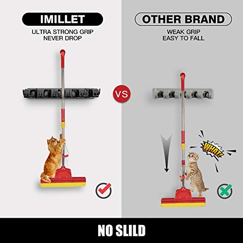 IMILLET 2 Pack Mop and Broom Holder, Wall Mount Organizer Storage - Image 5