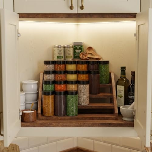 4 Tier Wood Spice Rack Organizer for Cabinet, Super - Image 5