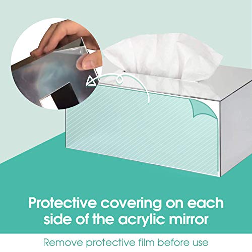 JackCubeDesign Overall Acrylic Mirror Rectangle Tissue Box Holder - Image 5