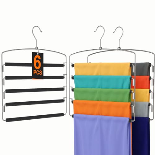 Korpai 6-Pack Pants Hangers Space-Saving Multi-Layer,150° - Image 2