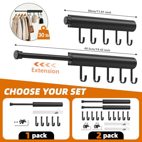 Valet Rod Closet Pull Out 12 Inch Retractable Organizer - Image 3