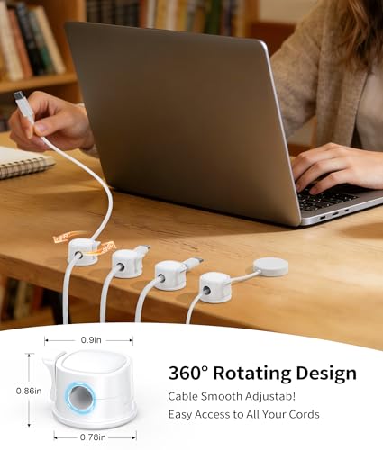 8 Pack 360° Rotatable Cable Clips Cord Organizer,Des | All Products - Image 3