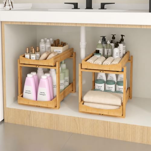 MHXW SXPN Bamboo Under Sink Organizer, 2 Pack Pull O | All Products - Image 2