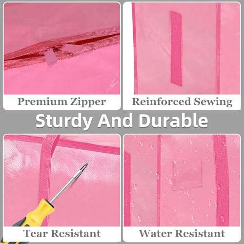 Pink Moving Bags 200LB Heavy Duty 8 Pack Storage Bags - Image 5