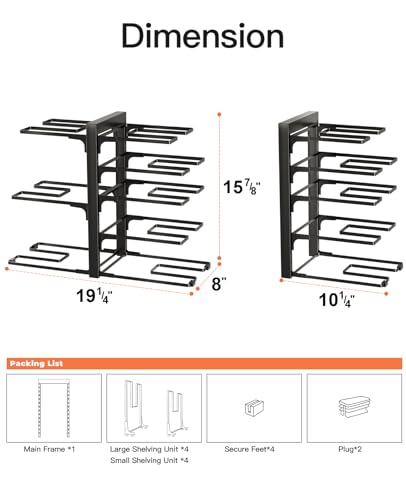 ORDORA Pots and Pans Organizer Under Cabinet 15.8", 8-Tier - Image 5