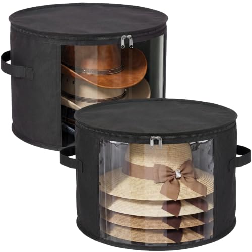 2 Pack Large Clear Hat Storage Boxes, Hold up to 7-9 Hats - Image 2