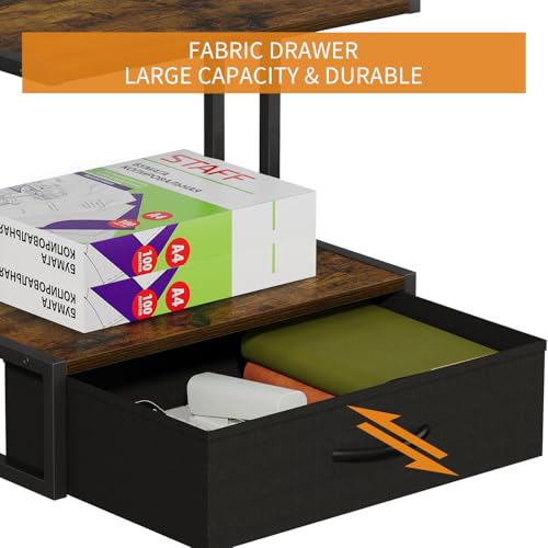 Printer Stand with Storage for Desk, with Fabric Drawer - Image 3