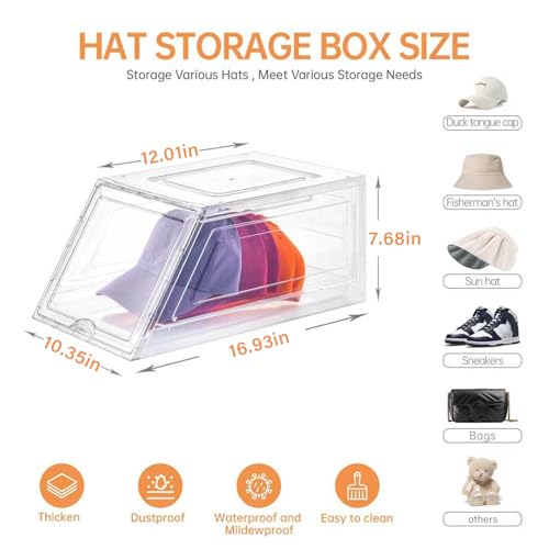 Stackable Clear Hat Organizer for Baseball Caps | Home Organization - Image 3