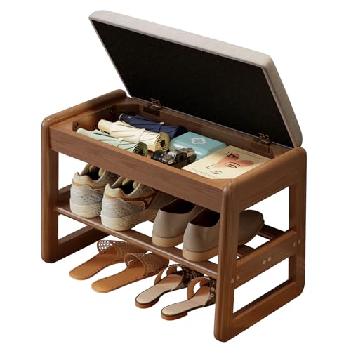 AQIMUELE Shoe Rack Bench,2 Tiers Shoe Bench with Sto | Home Organizati - Image 2
