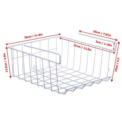 Lonians 2-Pack Under Shelf Hanging Storage Baskets - Metal Wire - Image 3