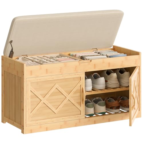 HOOBRO Shoe Bench, Shoe Storage Bench with Cushion - Image 2