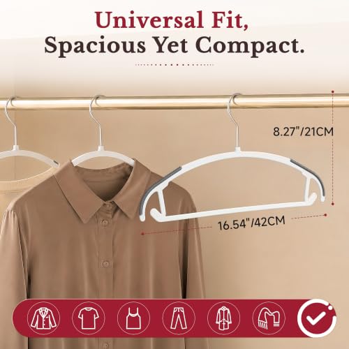 30 Pack Slim Plastic Clothes Hangers, Ultra-Slim Non Slip Rubber - Image 3