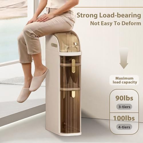 BGYMF 3-Tier Slim Bathroom Storage Cabinet with Drawers,Movable - Image 7