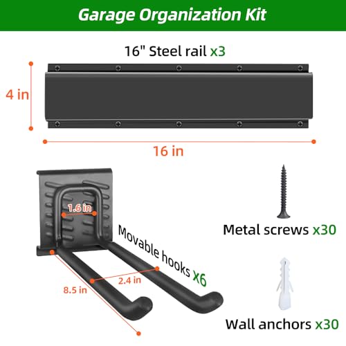 PIYILO Garage Wall Organizer, 48 inches Adjustable Garden Tool - Image 6