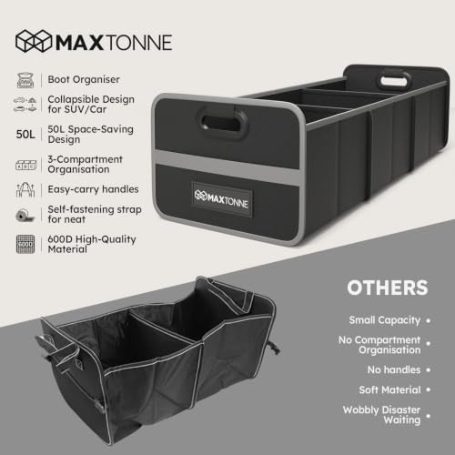 3-Comp Car Trunk Organizer with Securing Straps & | Home Organization - Image 6