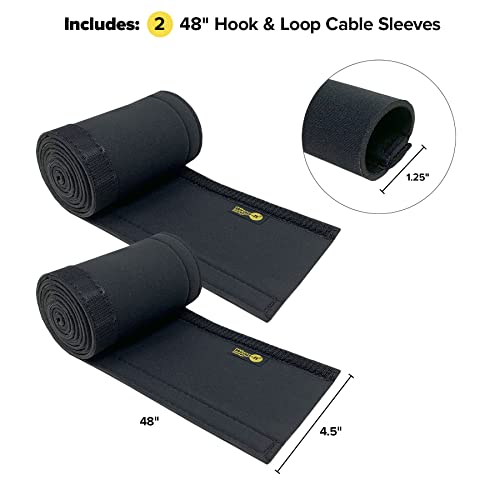 Wrap-It Storage Hook and Loop Cable Sleeve, Black, 48", 2-Pack - Image 4
