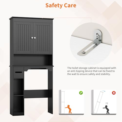 IDEALHOUSE 23.6 Inches Wide Toilet Rack with Over | Home Organization - Image 8