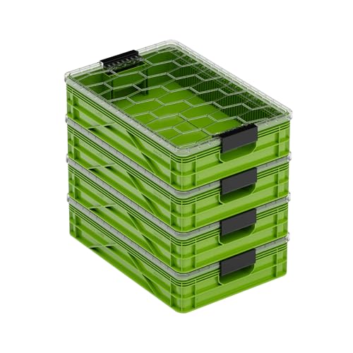 Quarter Crate 4-Pack Stackable Storage Bins, Slime - Image 2