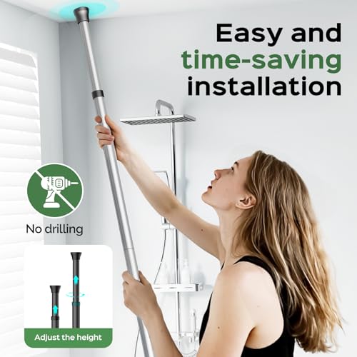 HAMITOR Shower Caddy Tension Pole: Rustproof Quick Install - Image 6