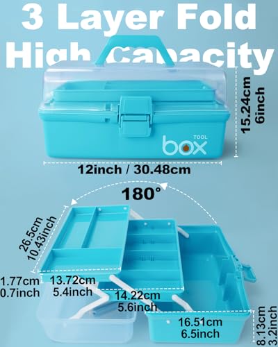 TERGOO 12in 3-Layer Plastic Craft Organizers and Storage - Image 3