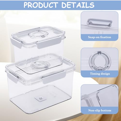 Cookie Storage Containers Airtight, 2 Pack 1.9L & 0.85L Plastic - Image 5