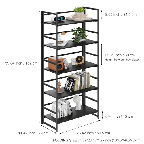 Vintage Multifunctional Folding Bookshelf, No-Assembly - Image 4