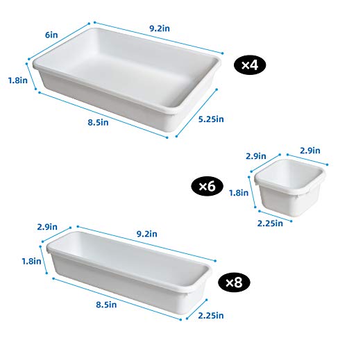 BYCY 18 Pcs White Drawer Organizers Trays Set Drawer Dividers - Image 3