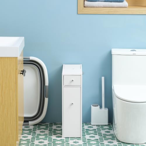 HOMCOM Bathroom Floor Organizer Free Standing Narrow - Image 3