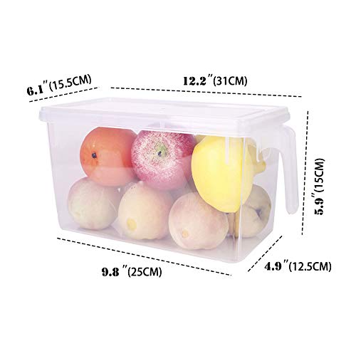 Sooyee 4 Pack 5L Fridge Organizer with Handle & Lid, Clear - Image 6