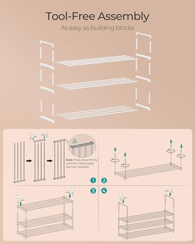 SONGMICS Shoe Rack, 3-Tier Shoe Organizer, Metal Storage Shelf - Image 6