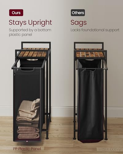 VASAGLE Laundry Sorter 1 Section, Rolling Cart with Shelf 12.4 - Image 5