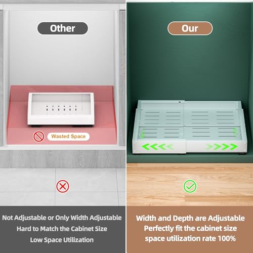 Expandable Pull Out Cabinet Organizer, Adjustable Width - Image 4