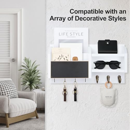 Lwenki Mail and Key Holder – Wall Mount Key Hanger with Shelf - Image 3