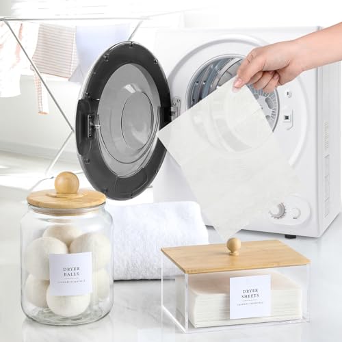 Glass Jars and Dryer Sheet Holder with Bamboo Lids - Image 8