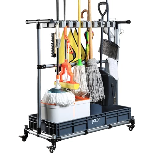 Mop and Broom Holder with Wheels - Keep Your Cleaning - Image 2