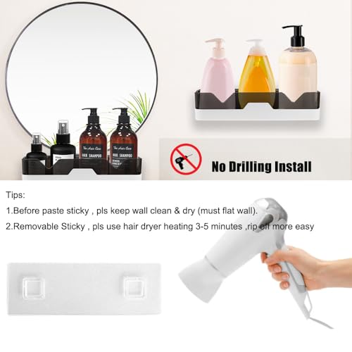 MRPAPA Shower Caddy Wall Mounted, 2 Pack Bathroom Organizer - Image 7
