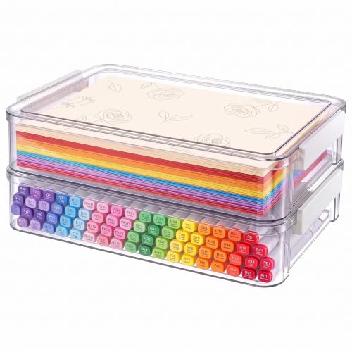 Citylife 2Packs 6 Qt Clear Paper Storage Box | Home Organization - Image 2