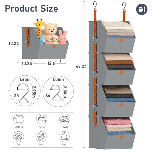 DIMJ 4-Tier Hanging Closet Organizer, Modular Bins for RVs - Image 4