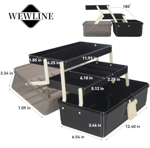 WEWLINE 13-Inch Art Storage Box 3-Layers Plastic Storage - Image 3