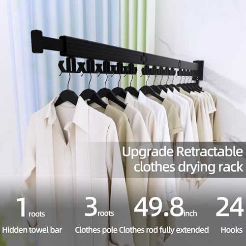Clothes Drying Rack, Wall Mounted Laundry Drying Rack - Image 4