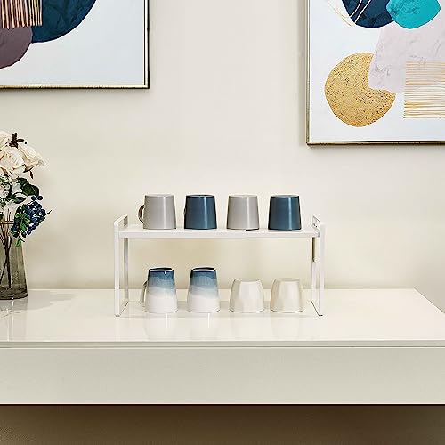 Cabinet Shelf Riser, Adjustable Cabinet Organizer, 12" Deep White - Image 7