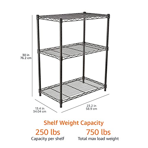 Amazon Basics 3-Shelf Adjustable Heavy Duty Steel Wire Rack - Image 6