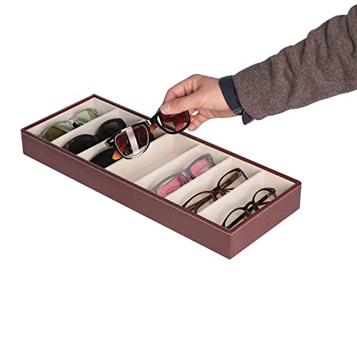 J JACKCUBE DESIGN 7 Slot Sunglasses Organizer, Leather Eyeglass - Image 3