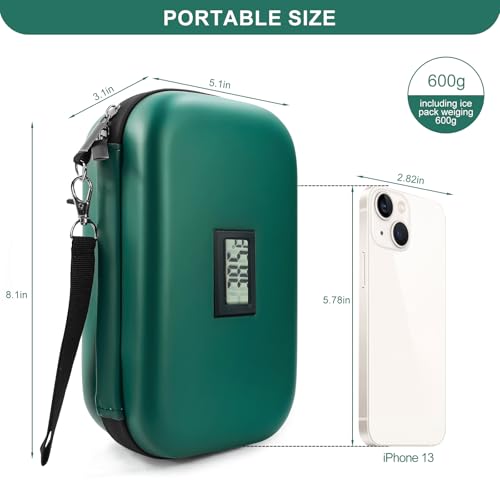 Insulin Cooler Travel Case TSA Approved 2*180g Ice Pack,Temp - Image 3