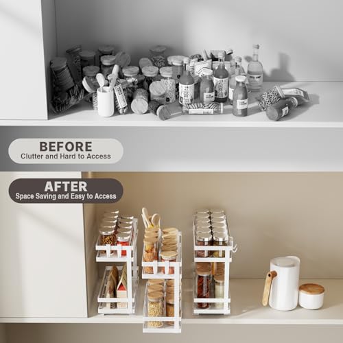 Magheo Pull Out Spice Rack Organizer for Cabinet, 1 Pack Metal - Image 5